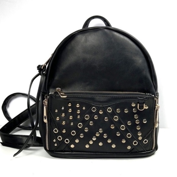 Yoki bag backpack purse black gold studs small - Picture 2 of 13